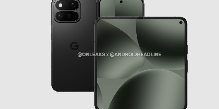 Leaked CAD render of the Pixel 11 Pro Fold (Source: 9to5Google / OnLeaks)