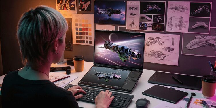 Lenovo Yoga Book Pro 3D concept laptop at MWC 2026