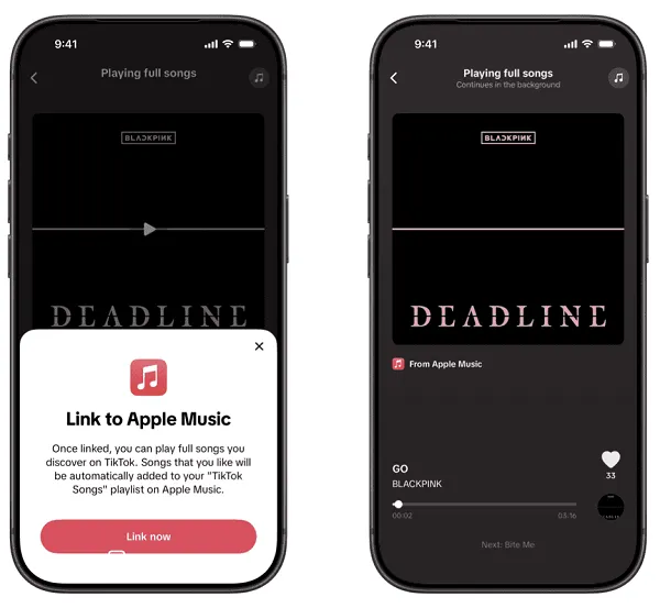 TikTok Apple Music integration