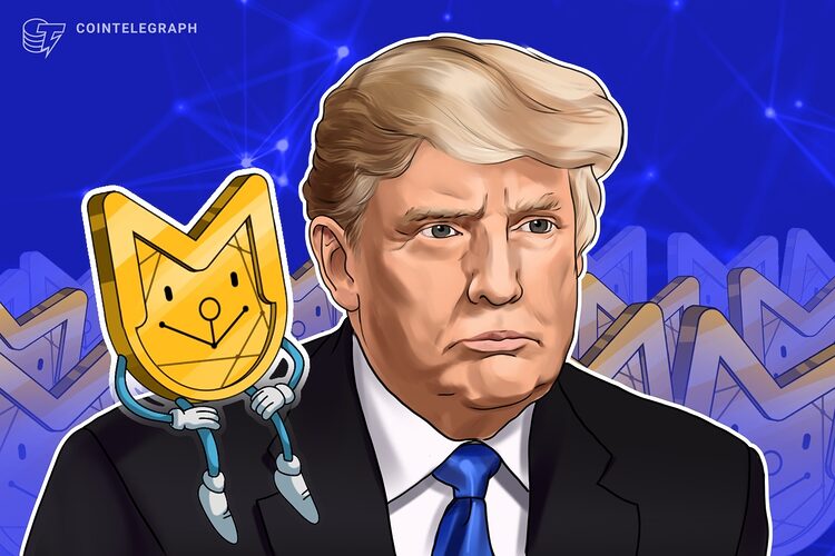 Trump memecoin gala event image with President Donald Trump