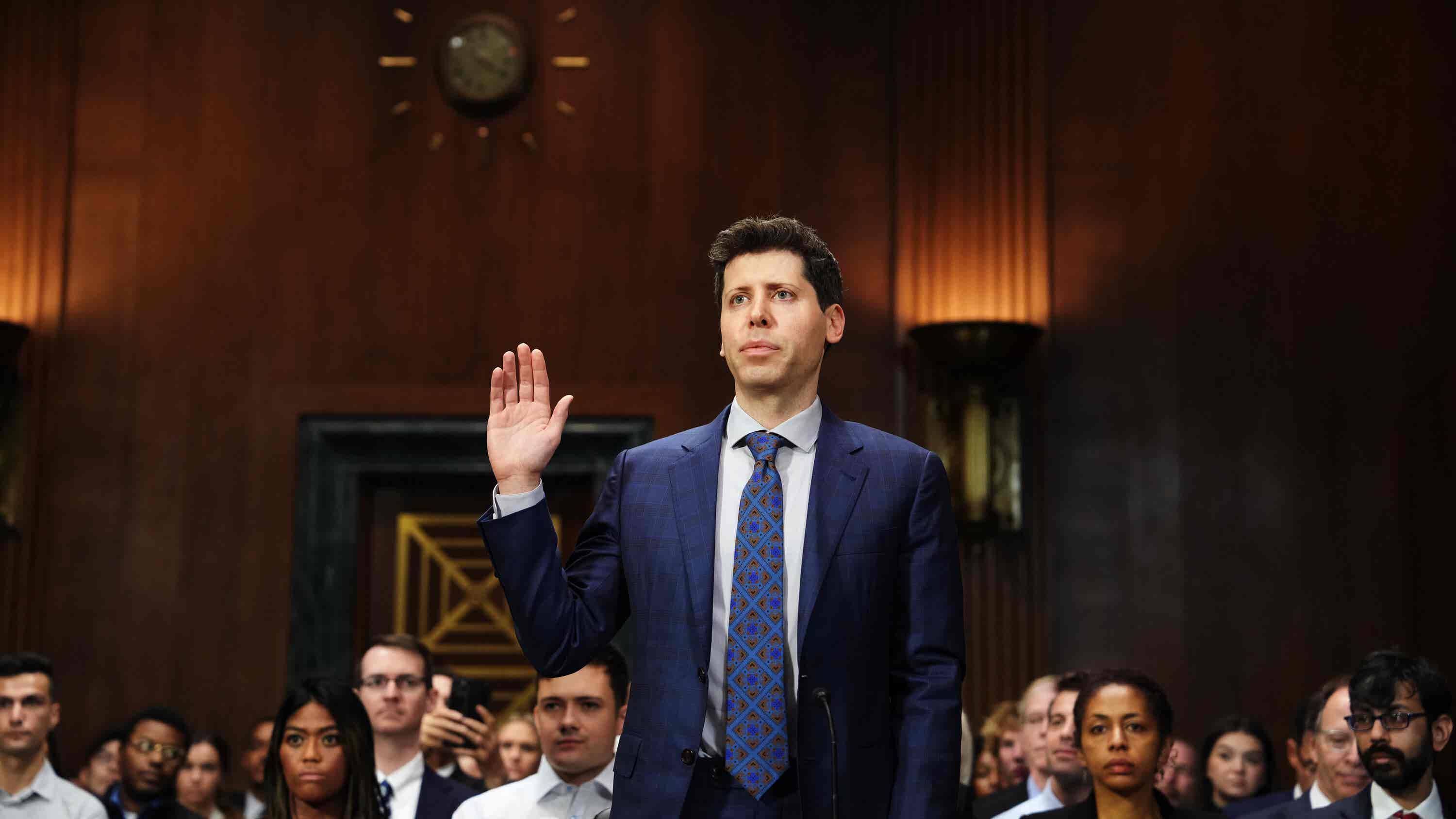 Sam Altman, CEO of OpenAI, at a hearing