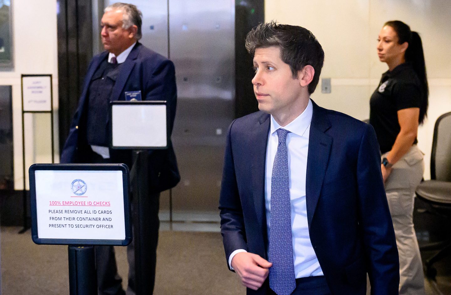Sam Altman testifying in court