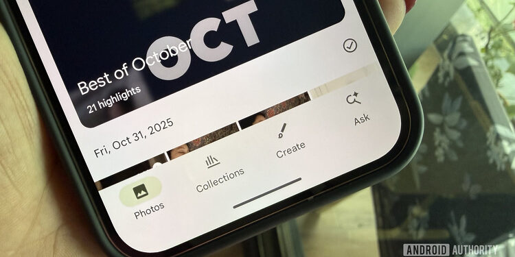 Google Photos Ask button interface on a smartphone screen