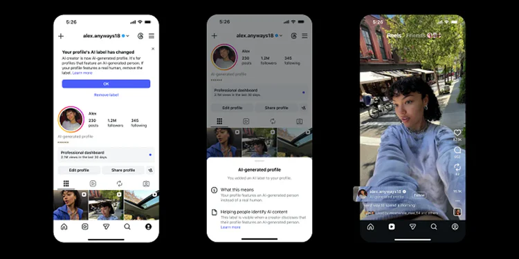 Instagram AI transparency profile label graphic