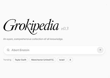Grokipedia redesigned homepage and live edits experience